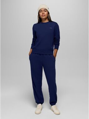 NWT SET!! prAna Fleece Crew Sweatshirt & Sweatpants Capulet Blue Size Medium